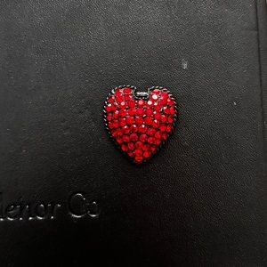 Vintage Red Gem Heart charm